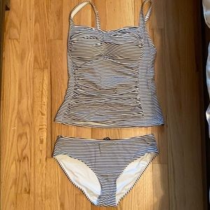 Nip tuck striped tankini